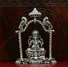 925 pure silver God Ganesha statue, figurine, puja article home temple art05
