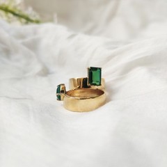 925 silver emerald ring vintage antique Handmade Size 7
