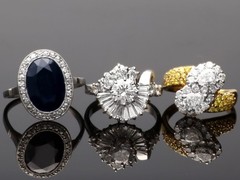 Antique Art Deco 2.48Ct Diamond and 18k White Gold Cocktail Ring Circa 1935