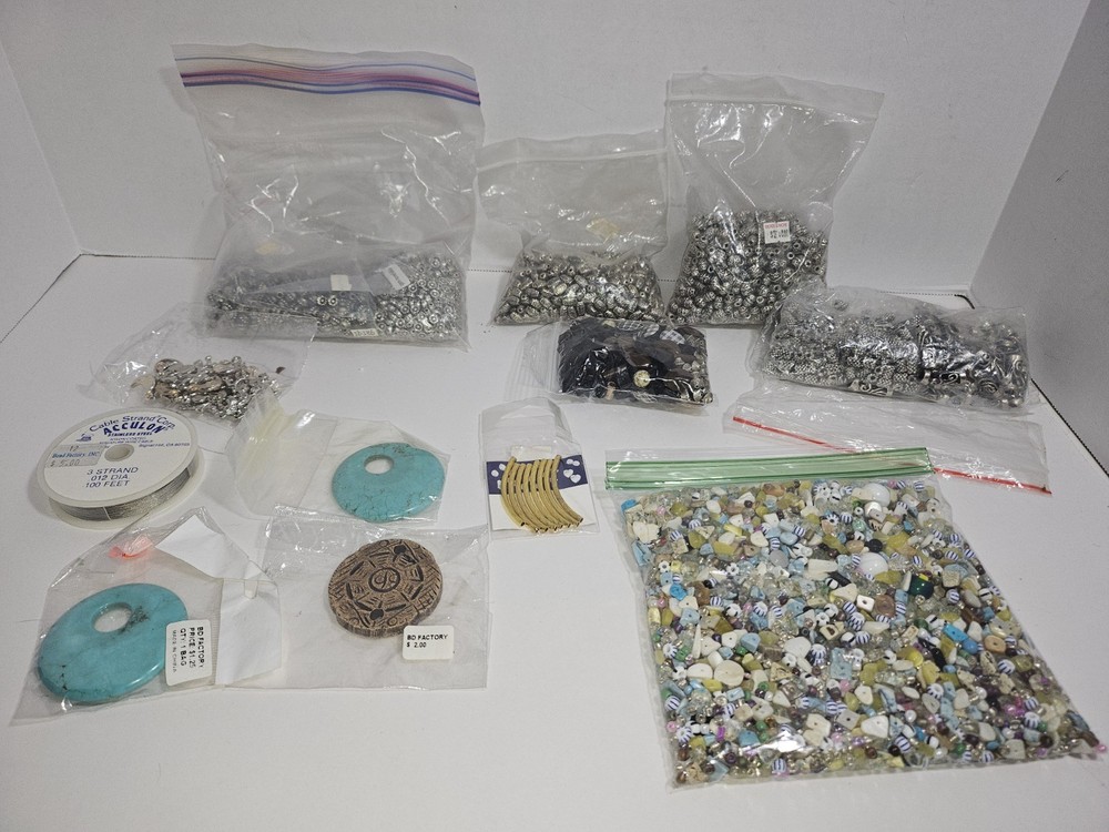 Lot of 5lbs Beads Glass Ceramic Metal For Making jewelry necklace bracelet