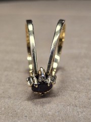 Vintage 14 K GE Gold Plated Set Cubic Zirconia And Ruby REBERSIBLE Ring – 9.25