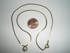 1 RETRO GOLD LIGHT AMETHYST RHINESTONE LOVE KNOT 16″ CHAIN NECKLACE R563