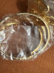Lot Of 2 Double Alligator Gold Tone Alligator Hinged Bangle Bracelet