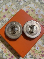 UNE LIGNE PARIS SIGNED 80S VTG CHUNKY GOLD CLIP EARRINGS FRENCH RUNWAY