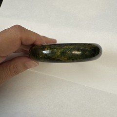 Vintage BAKELITE Bangle Bracelet Green Marbled