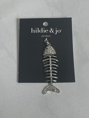 Hildie & Jo Silver Fishbone Pendant NWT Silver Unique Fish Necklace Jewelry