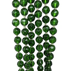 Faceted Green Glass Vintage Necklace 60 Inches Long Knotted No Clasp Czech?