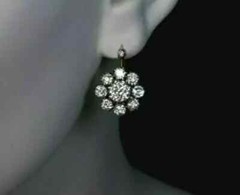 Art Deco Style Lab Created Diamond Wedding 14K Yellow Gold Finish Gift Earrings