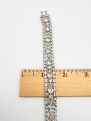 VINTAGE STERLING SILVER MARKED LIND-GAL RHINESTONE BRACELET & SAFETY CH. 32.8 GR