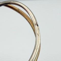 Vintage Sergio Lub California Handmade Brass Wave Twist Cuff Bracelet Two Tone