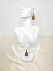 Pair Vintage Gold Tone Dangle Screw-Back Bird Cage Earrings