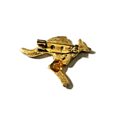 Vintage Australian Opal Kangaroo Brooch Gold Tone Black Enamel Souvenir Pin 1.5″