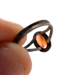 1.5g Vintage Art Nouveau 925 Sterling Silver Dragons Breath Opal Ring Sz 4.25
