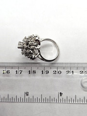 Vintage 14K White Gold 0.25CT Center Diamond Cluster Cocktail Ring Size 6 9.33gr