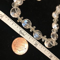 ANTQ Art Deco Crystal Necklace Sterling Silver 1920s GEMSTONE CUT Choker VTG 16”