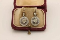 Stunning Art Deco Round Cut Lab Created Diamond 925 Silver Engagement Earrings