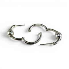 Sterling Silver ETERNITY EARRINGS Brown County Silver HINGED Modern BALL Post