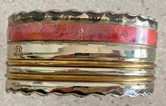 Lot of 4 Vintage Cuff Bracelet Magnetic Stainless Cable Ann Taylor Mesh Beaded