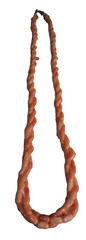 Vintage Salmon Angel Skin Pink Coral 3 Twisted Strands Necklace 23 1/2 Inches
