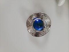 1950’s Mid Century Pin Cobalt Blue Glass Stone Layered Aurora Borealis