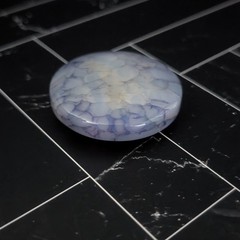 Vintage Pendant/Large Bead Blue Cracked Pattern Circle – No Chain Included