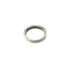 14 Karat White Gold Diamond Double Band Ring Size 6.5 #11821
