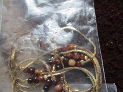 Vintage Signed KOREA Gold Tone Chain w Color Bead Station Necklaces Lot of 8