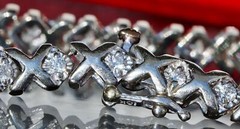 10k white gold tennis bracelet 1.00ct natural diamond 7.5″ vintage 8.65gr N2926