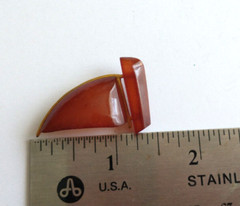 Vintage 1960s Soviet USSR Baltic Russian Cognac Amber Sail Boat Pin Signed 1.25″
