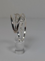 Vtg Alpaca Mexico Cuff Bracelet MOP Abalone Shell Inlay Silver Tone 1980s NOS