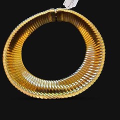 Vintage Gold Tone Tubogas Omega Collar Statement Necklace 18” Bold 148.4g