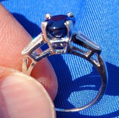 EARTH MINED SAPPHIRE DIAMOND Deco Engagement Ring Vintage PLATINUM Solitaire 3CT