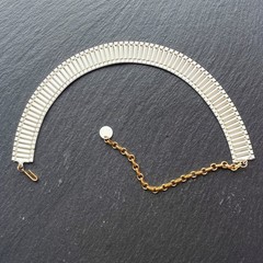 Off-White Black Polkadot Vintage 80s Choker Necklace Adjustable Length
