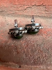 Vintage soviet earrings with Export stamp silver 925 with Nephritis USSR