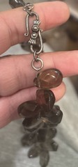 Vintage Gray Smoky Quartz Bead Necklace 17”
