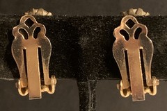 Aurora Borealis AB Clip-On Earrings Gold Tone Vintage