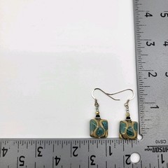 Fabulous Artisan Art Glass bead earrings pierced dangle
