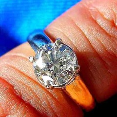EARTH MINED DIAMOND Deco Engagement RING Vintage Estate Solitaire SOLID 14K GOLD