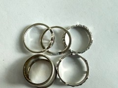 LOT of 10 Vintage Sterling Silver 925 Lion Celtic Rings Bands No Stones 37g