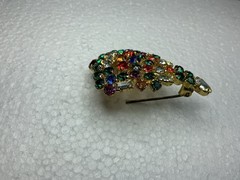 1 3/4 Inch Austrian Crystal Christmas Tree Pin Brooch Vintage Austria