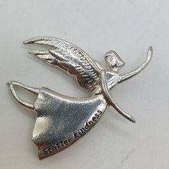 Angel Fairy Scatter Kindness Jewelry Pin Brooch Silver Tone