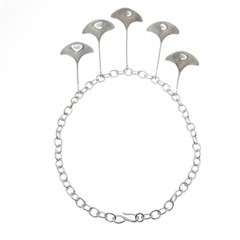ROBERT LEE MORRIS STUDIO 925 Sterling Silver Vintage Modernist Necklace 18″