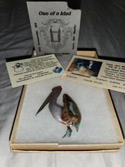 One Of A Kind Vintage Pelican Brooch Metal Recycled Yan’s Art Studio Beautiful