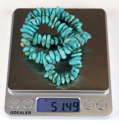 Vintage Turquoise Nugget 16″ Necklace Choker Sterling Silver 51.49 g Southwest