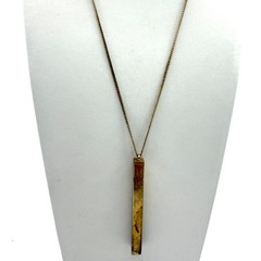 Minimalist Gold Tone Bar Pendant Necklace Long Chain Layering Statement Jewelry
