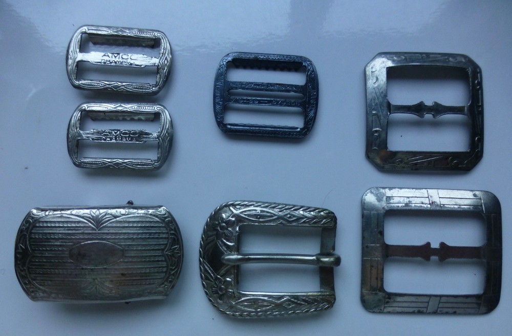 Lot of 7 Vintage Metal Fashion Belt Buckles