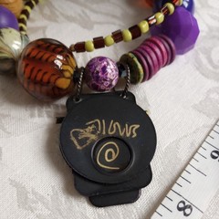 Suzanne Bellows Signed Necklace. One Of A Kind! purple pharaoh art glass