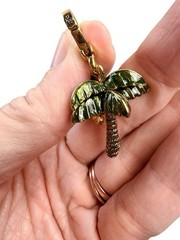 Vintage Juicy Couture Charm Spinning Palm Tree Green Gold Tone Y2K for Bracelet