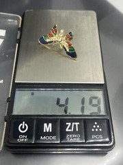 Vintage GoldTone Multicolor Enamel Pave Crystals Butterfly Post Stud Earrings