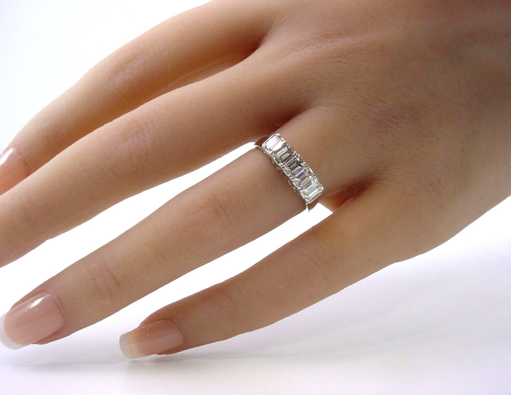 Stunning Vintage Baguette Diamond Platinum Cocktail Engagement Ring